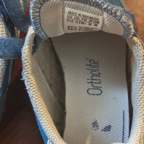 Adidas Kids Blue and White Velcro Sneakers - Picture 4 of 4